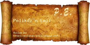 Pelikán Emil névjegykártya