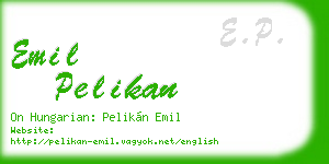 emil pelikan business card